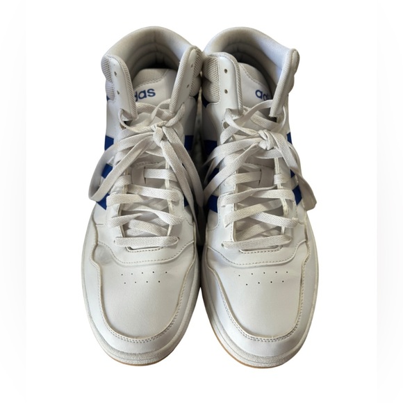 Adidas White and Blue Mid-Top Sneakers - Picture 4 of 9